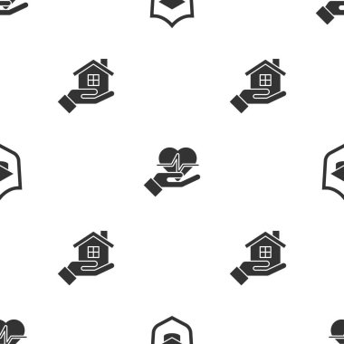 Mezuniyet kepini kalkanla, hayat sigortasını elinde tut ve House 'u da sorunsuz bir düzene sok. Vektör