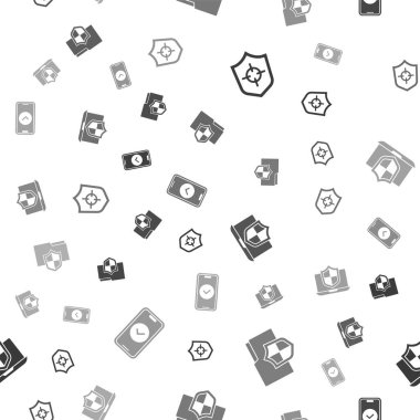 Kalkan 'ı, belge klasörü korumasını kalkan ve Smartphone ile korunan dizüstü bilgisayarı sorunsuz bir şekilde ayarla. Vektör