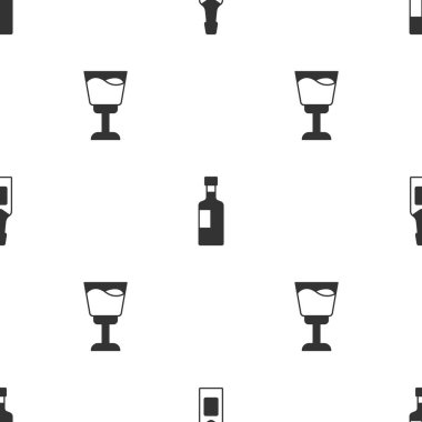 Şampanya şişesi, şarap ve cam parçalarını kusursuz dizin. Vektör