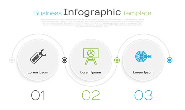線分Seoの最適化 グラフとターゲットのボードを設定します ビジネスインフォグラフィックテンプレート ベクトル — ストックベクタ