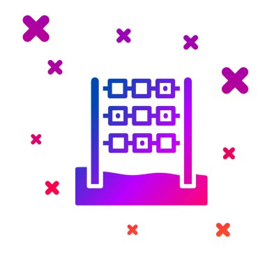 Renkli Tic tac parmak oyunu simgesi beyaz arkaplanda izole edildi. Kademeli rastgele dinamik şekiller. Vektör.