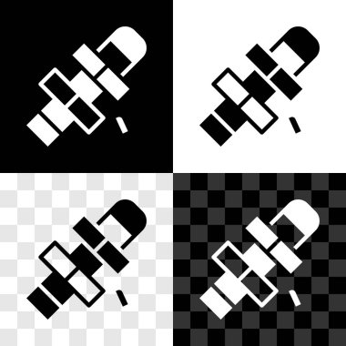 Seksek simgesini siyah beyaz, şeffaf arkaplanda izole et. Çocuklar için asfalt kaplama çizimi. Vektör.