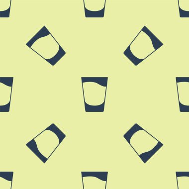 Mavi Vuruş cam ikonu sarı arka planda izole edilmiş pürüzsüz desen. Vektör.