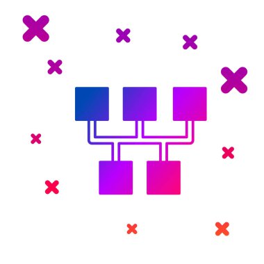 Beyaz arkaplanda renk değiştiren simgesi izole edildi. İletişim simgesi. Kademeli rastgele dinamik şekiller. Vektör.