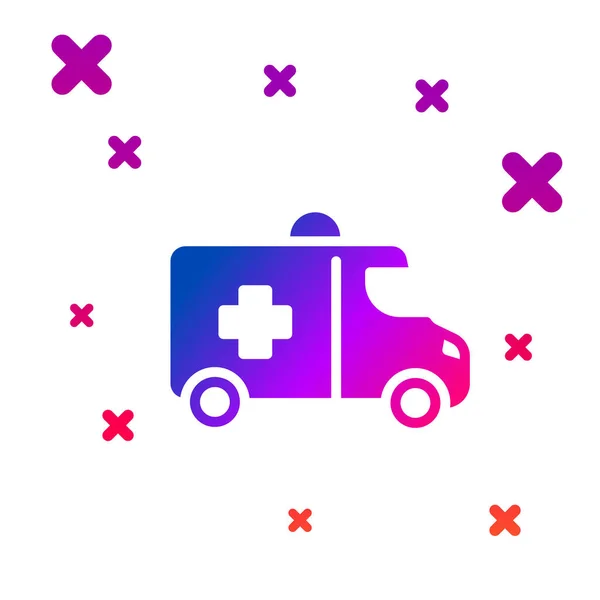 Färg Ambulans Och Nödbil Ikon Isolerad Vit Bakgrund Ambulans Fordon — Stock vektor