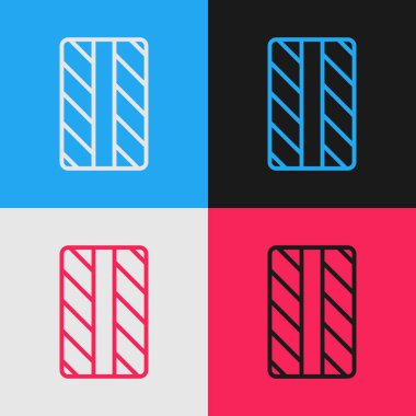 Pop sanat eseri araba tekerleği ikonu renk arkaplanında izole edilmiş. Vektör.