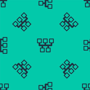 Mavi çizgi şekil değiştiren simgesi yeşil arkaplanda izole edilmiş pürüzsüz desen. İletişim simgesi. Vektör.