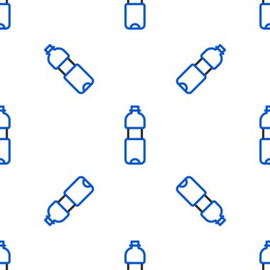 Su ikonu çizgisi beyaz arka planda izole edilmiş. Soda su içme tabelası. Renkli taslak konsepti. Vektör.