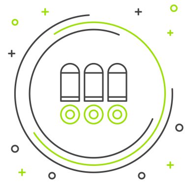 Beyaz arkaplanda çizgi kurşun simgesi izole edildi. Renkli taslak konsepti. Vektör.