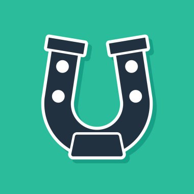 Mavi Nal simgesi yeşil arkaplanda izole edildi. Vektör.