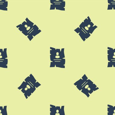 Mavi Aranıyor afiş ikonu sarı arka planda kusursuz desen izole etti. Ödül parası. Ölü ya da diri, kanun kaçağı. Vektör.