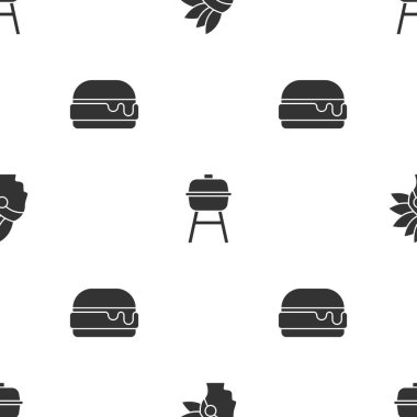 Kızılderili, ızgara ızgara ve Burger 'i kusursuz bir şekilde ayarlayın. Vektör