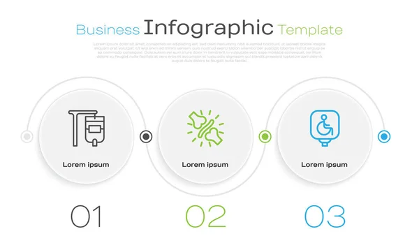 设置四线袋 关节疼痛 膝关节疼痛和残疾人轮椅 业务信息模板 — 图库矢量图片