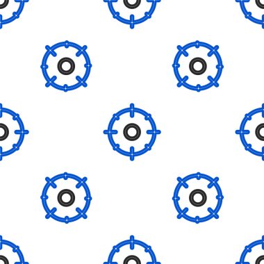 Atış yarışması ikonu için Line Target sporu beyaz arka planda izole edilmiş kusursuz desen. Atış mesafesi ya da atış mesafesi için sayıları olan temiz bir hedef. Renkli taslak konsepti. Vektör