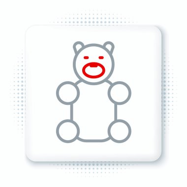 Jöle şekeri çizgisi beyaz arka planda izole edilmiş. Renkli taslak konsepti. Vektör