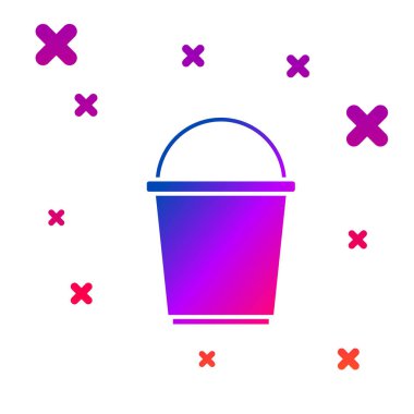 Beyaz arkaplanda renk kovası simgesi izole edildi. Kademeli rastgele dinamik şekiller. Vektör