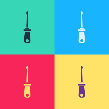 Pop Art Tornavida simgesi renk arkaplanında izole edildi. Servis aracı sembolü. Vektör