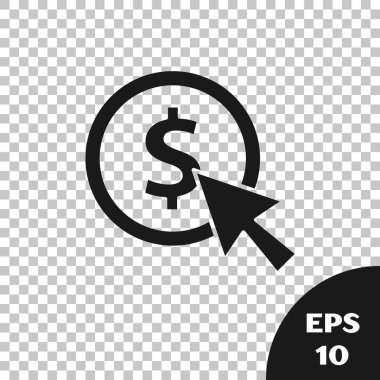 Şeffaf arkaplanda dolar sembolü simgesi olan kara para. Bankacılık işareti. Para sembolü. Vektör