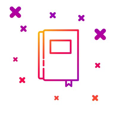 Renk Çizgisi Kitabı simgesi beyaz arkaplanda izole edildi. Kademeli rastgele dinamik şekiller. Vektör