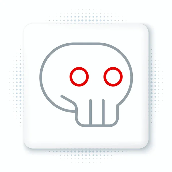 Line Skull Symbol isoliert auf weißem Hintergrund. Buntes Rahmenkonzept. Vektor — Stockvektor
