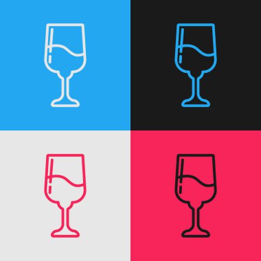 Pop sanat eseri Yahudi kadeh ikonu renk arkaplanda izole edilmiş. Kiddush için Yahudi şarabı bardağı. Şabat için çerez kupası. Vektör