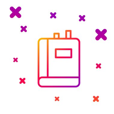 Renk Çizgisi Kitabı simgesi beyaz arkaplanda izole edildi. Kademeli rastgele dinamik şekiller. Vektör