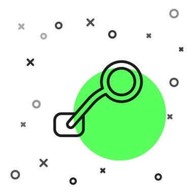 Siyah çizgi bisiklet dikiz aynası ikonu beyaz arkaplanda izole edilmiş. Vektör