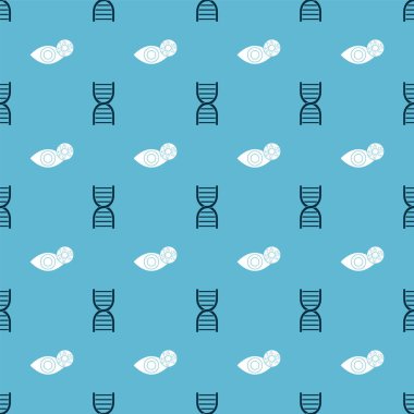 DNA sembolünü ve kırmızımsı gözü virüse göre kusursuz bir kalıba göre ayarla. Vektör