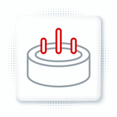 Beyaz arka planda izole edilmiş merdiven ikonu olan bir yüzme havuzu. Renkli taslak konsepti. Vektör