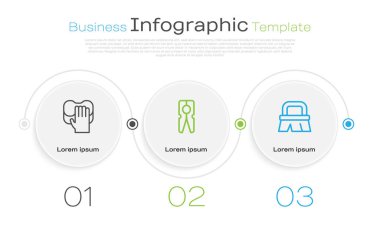Hat Temizlik Servisi, Elbise broşu ve temizlik için fırça. Ticari bilgi şablonu. Vektör
