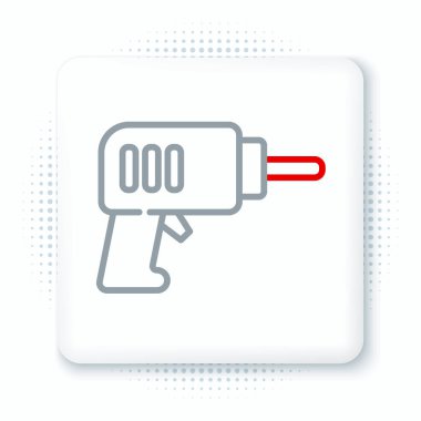 Elektrik hattı sondaj makinesi simgesi beyaz arkaplanda izole edildi. Tamir aleti. Renkli taslak konsepti. Vektör