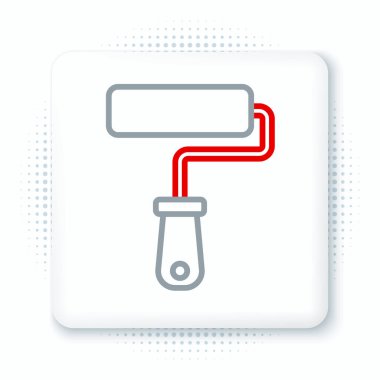 Çizgi boyası fırça simgesi beyaz arkaplanda izole edildi. Renkli taslak konsepti. Vektör