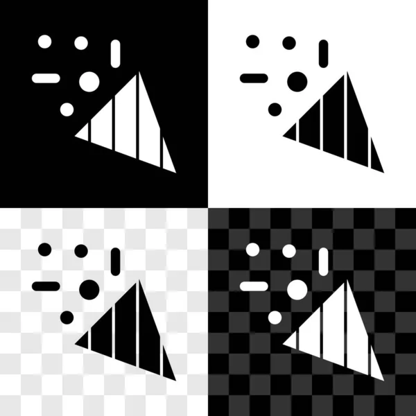 Nastavit ikonu Slavnostní konfety izolované na černobílém, průhledném pozadí. Vektor — Stockový vektor