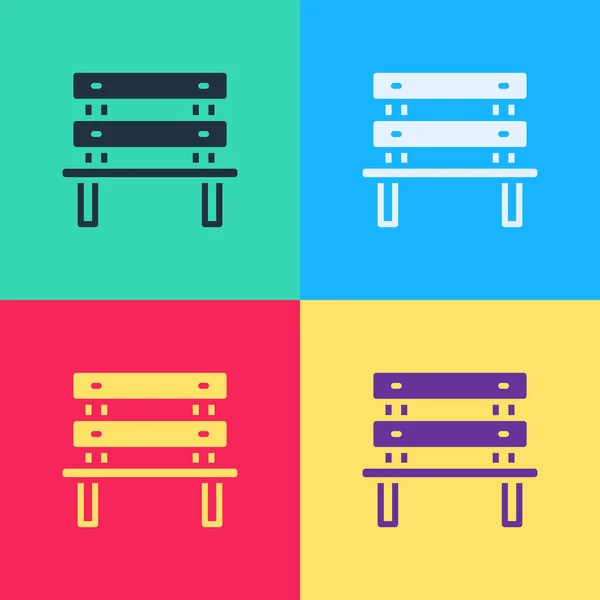 Pop Art Bench ikona izolowane na tle koloru. Wektor — Wektor stockowy