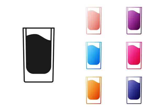 Black Shot glass icon isolated on white background. Set icons colorful. Vector — Stock Vector