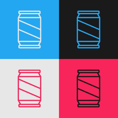Pop Art Line Bira renkli arka planda izole edilebilir. Vektör