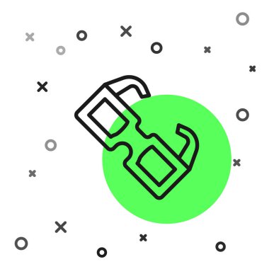 Siyah çizgi Gözlük simgesi beyaz arkaplanda izole edildi. Vektör