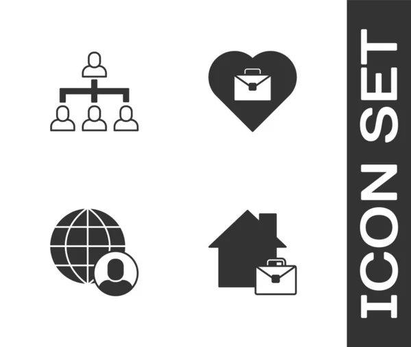 Он-лайн-сервіс, діаграма органограми ієрархії, фрилансер і серце з текстовою іконою. Вектор — стоковий вектор