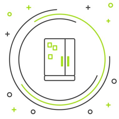 Buzdolabı simgesi beyaz arkaplanda izole edildi. Buzdolabı buzdolabı. Ev aletleri ve aletler. Renkli taslak konsepti. Vektör.