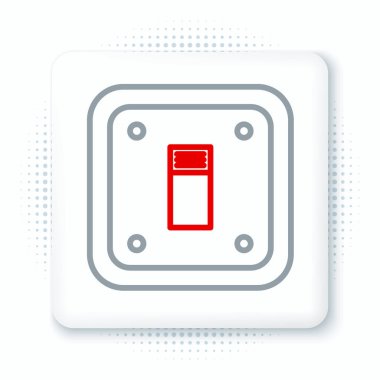 Elektrik düğmesi simgesi beyaz arkaplanda izole edildi. Açık ve kapalı simgesi. Loş ışık düğmesi işareti. Enerji tasarrufu kavramı. Renkli taslak konsepti. Vektör.