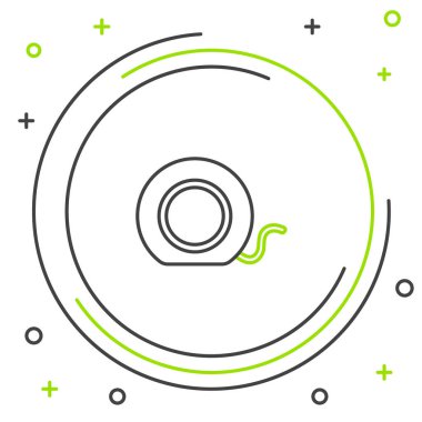 Beyaz arkaplanda diş ipi simgesi izole edildi. Renkli taslak konsepti. Vektör.