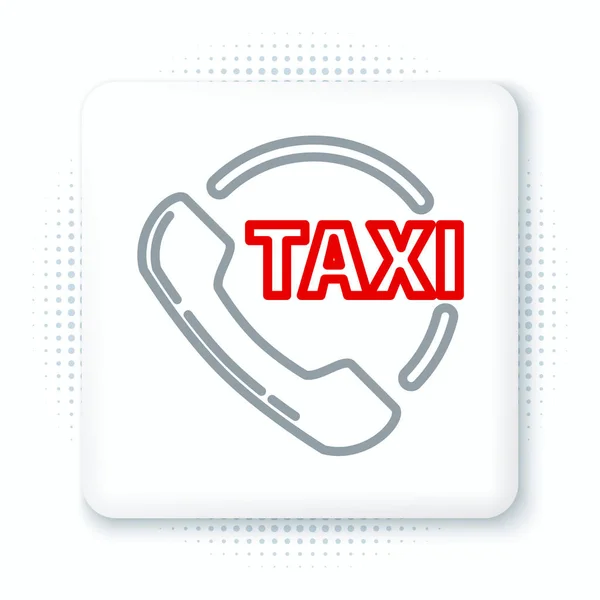 Піктограма Телефонної Служби Таксі Лінії Ізольована Білому Тлі Таксі Смартфона — стоковий вектор