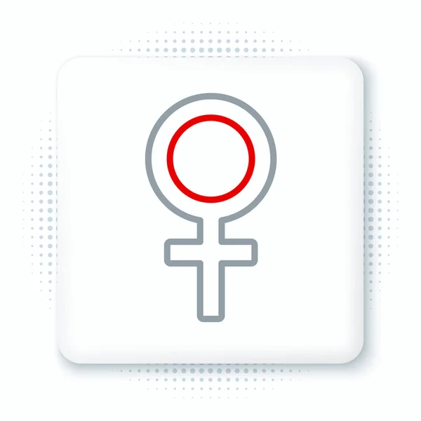 Ligne Icône Symbole Genre Féminin Isolé Sur Fond Blanc Symbole — Image vectorielle