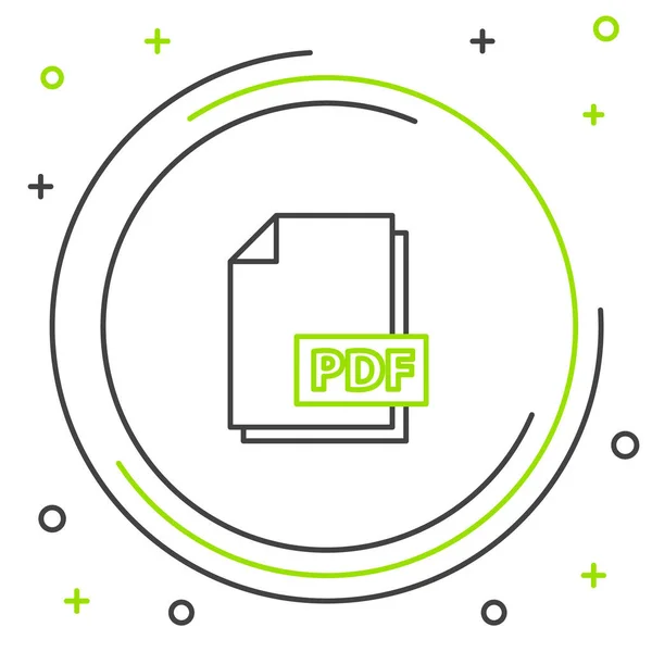 行Pdf文件 下载在白色背景上孤立的Pdf按钮图标 Pdf文件符号 五彩缤纷的概念 — 图库矢量图片