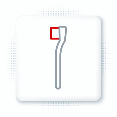 Diş fırçası simgesi beyaz arkaplanda izole edildi. Renkli taslak konsepti. Vektör.