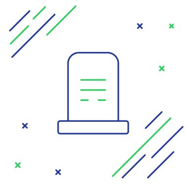 Mezar taşı simgesi beyaz arkaplanda izole edilmiş. Renkli taslak konsepti. Vektör.