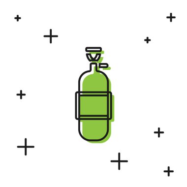 Siyah propan benzin deposu ikonu beyaz arka planda izole edilmiş. Yanabilir benzin deposu ikonu. Vektör.