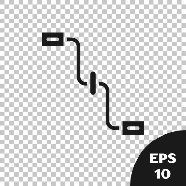 Siyah bisiklet pedalları simgesi şeffaf arkaplanda izole edildi. Vektör.