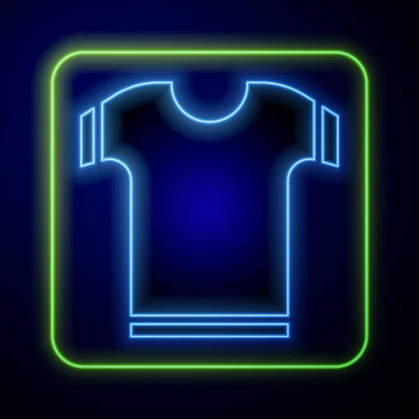 Glowing Neon Shirt Icon Isolated Blue Background Vector Illustration — Stock Vector