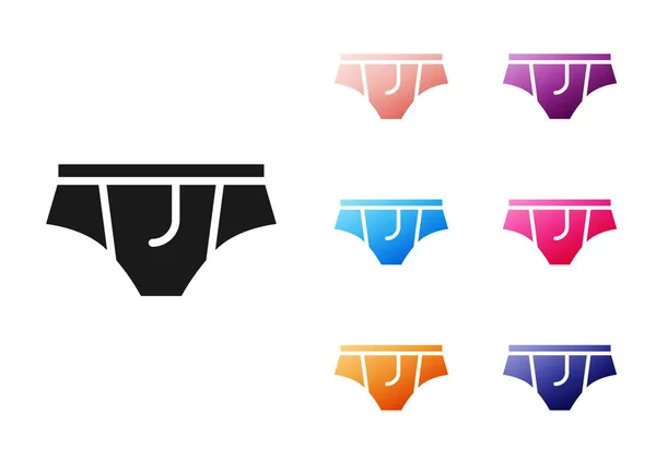 Black Underwear Icon Isolated White Background Set Icons Colorful Vector — Stock Vector